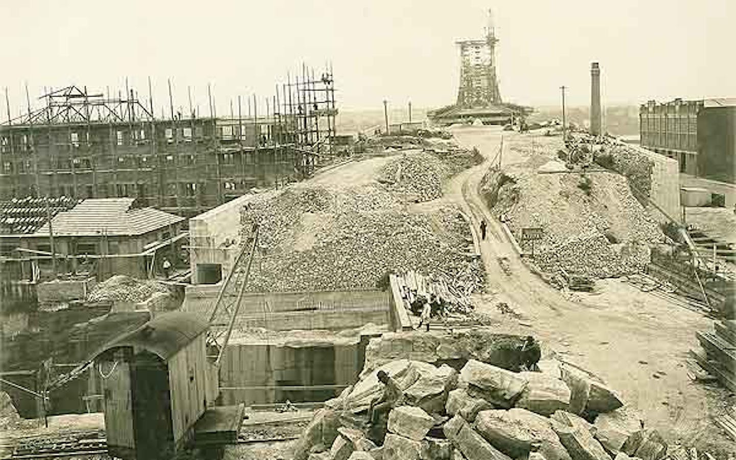 Constructing Bridge over Argyle St 1930 State Archives 12685 a007 a00704 8724000058r