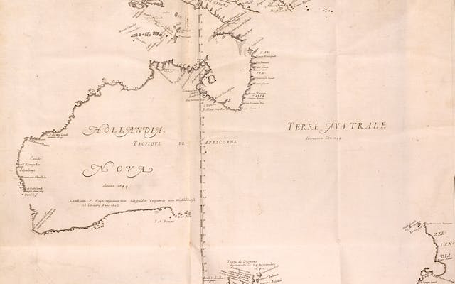 Map of Australia after 1644 - Melchissede Thevenot